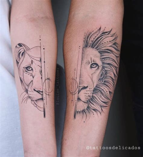 lion and lioness tattoo